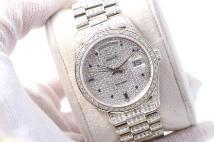 Rolex Day-Date 18239 White Gold 1997 With Full Diamond Set 36mm Men’s Watch