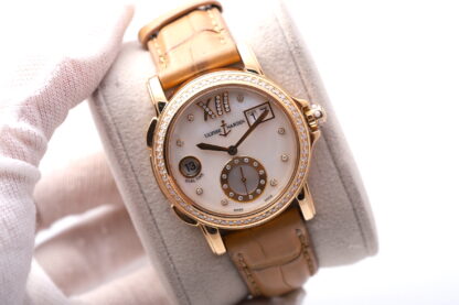 Ulysse Nardin Dual Time 246-22 Big-Date 18ct MOP/Diamond Dial 37mm Women’s Watch