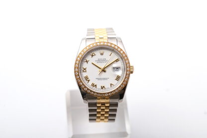 Rolex Datejust 36mm White Dial 116233 Bimetal Diamond Bezel Jubilee Unisex Watch - Image 3