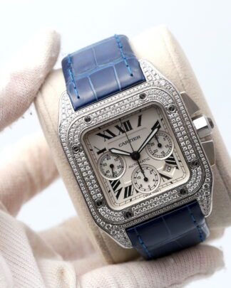 Cartier Santos 100 XL 2740 Automatic Chronograph Diamond Set Case Men’s Watch