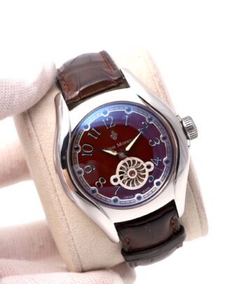 Louis Moinet Spinoscope Limited Edition Steel Burgundy Dial  Men's Watch