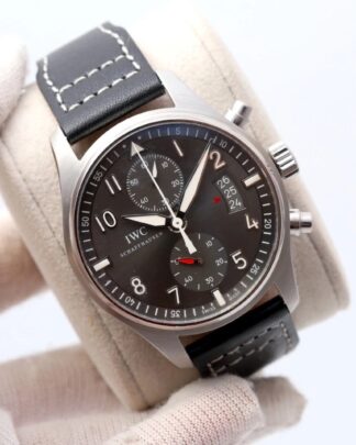 IWC Pilot Spitfire Date IW387802 Steel Automatic 43mm Chronograph Men's Watch