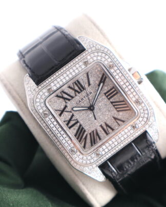Cartier Santos 100 XL 2787 Automatic Diamond Set Case Men’s Watch