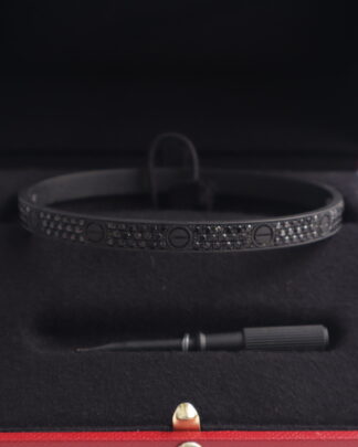 Cartier Love Bracelet Black MAD Paris Edition 18 ct White Gold Size 20
