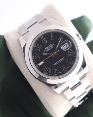 Rolex Datejust II 116300 41mm Black Roman Dial Stainless Steel 2016 Men's Watch
