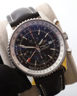Breitling Navitimer Worldtimer Black GMT Chronograph A24322 46mm Men's Watch