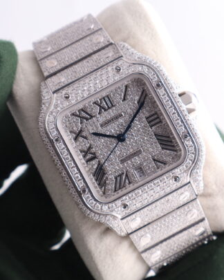 Cartier Santos Large Full Custom Set Diamonds WSSA0018 Automatic 40mm Men’s Watch