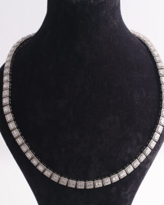 9ct White Gold with 30ct Natural Diamonds Necklace