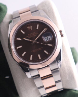 Rolex Datejust II Steel & 18 ct Rose Gold Chocolate Oyster 41mm Men's Watch