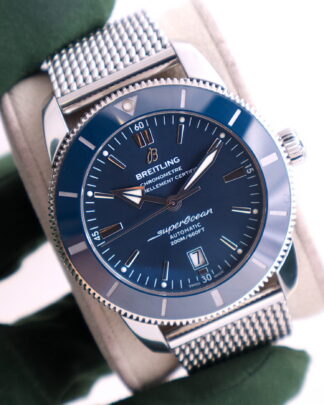 Breitling Superocean Blue Dial Milanese Strap Automatic 46mm Men's Watch