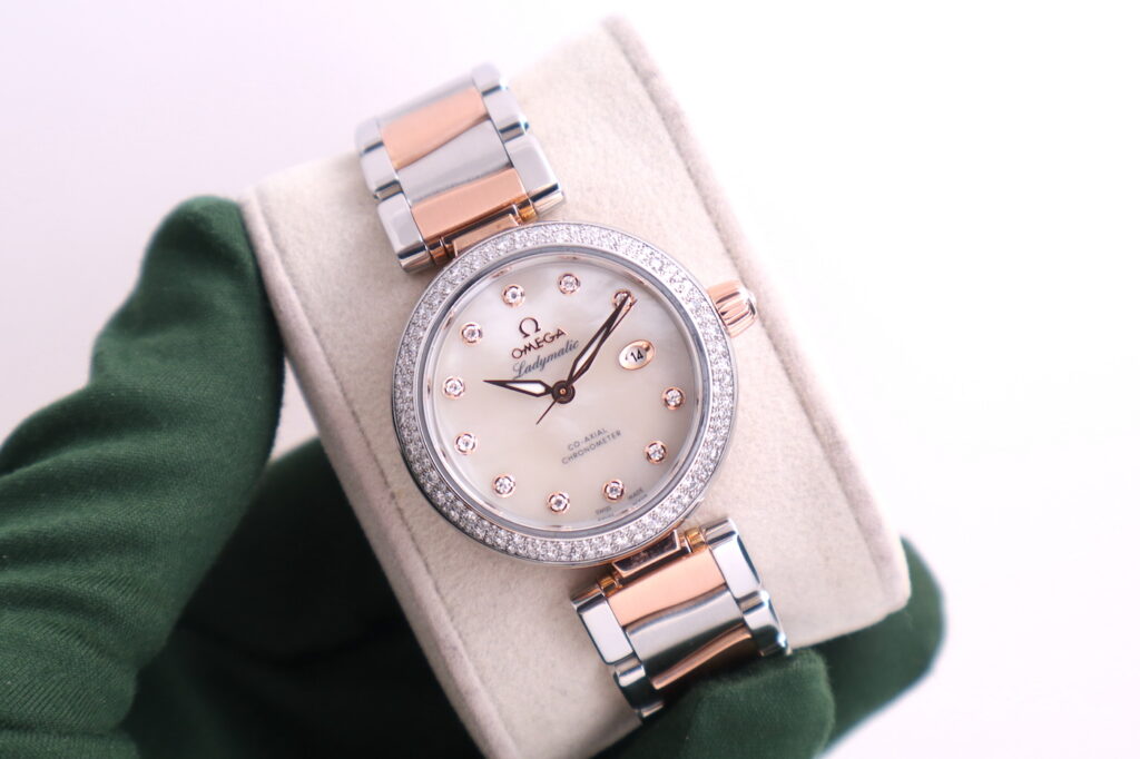 Omega De Ville Ladymatic 18k Rose Gold & Diamonds Automatic 34mm Women's Watch