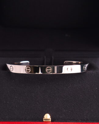 Cartier Love C Cuff Bangle 750 White Gold Size 20