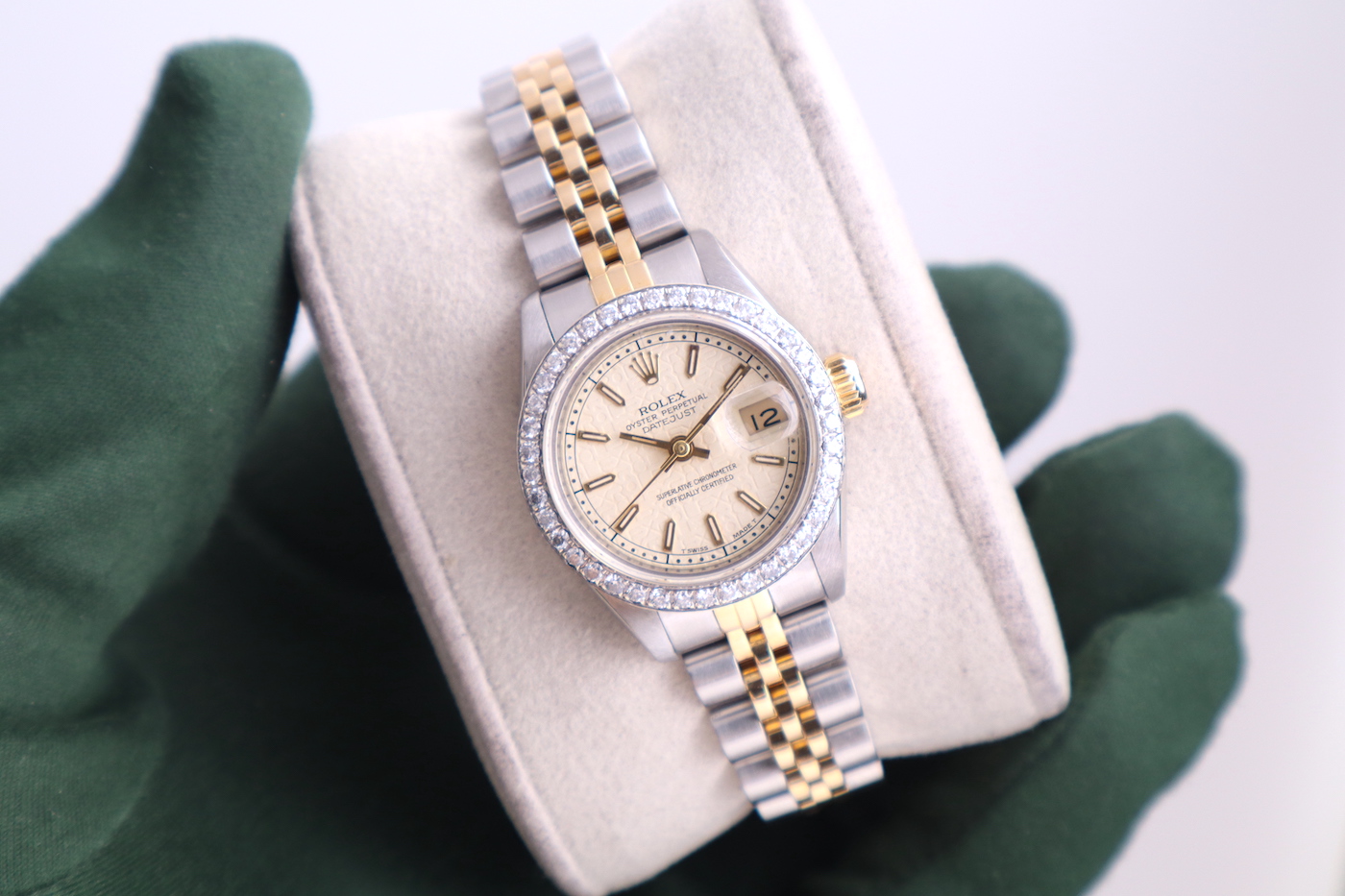 Rolex Datejust 26mm 69173 Bimetal Jubilee Dial Diamond Bezel Women's Watch