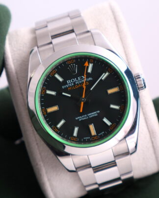Rolex Milgauss 116400GV Black Dial with Green Sapphire Glass 40mm Men's Watch