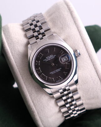 Rolex Datejust 28mm Rhodium Roman Numeral Dial Jubilee Smooth Bezel Womens Watch