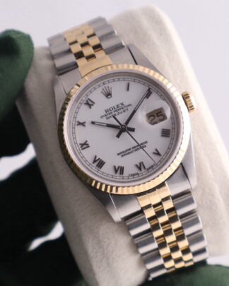 Rolex Datejust 36 mm Jubilee Steel & Gold 16233 Roman Numerals Men's Watch