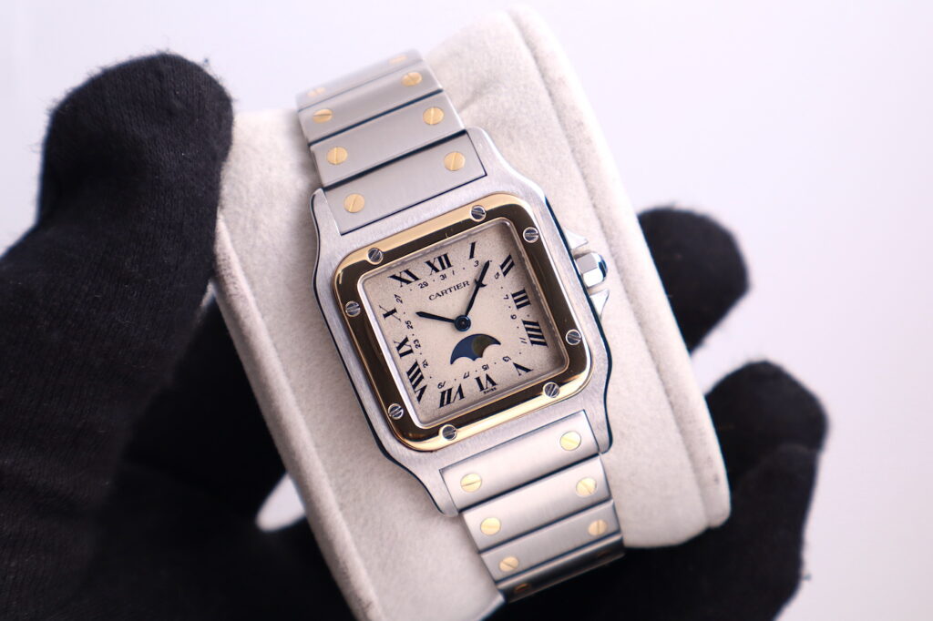 Cartier Santos Galbee Moonphase 119901 Steel & Gold 29mm Quartz Women's Watch