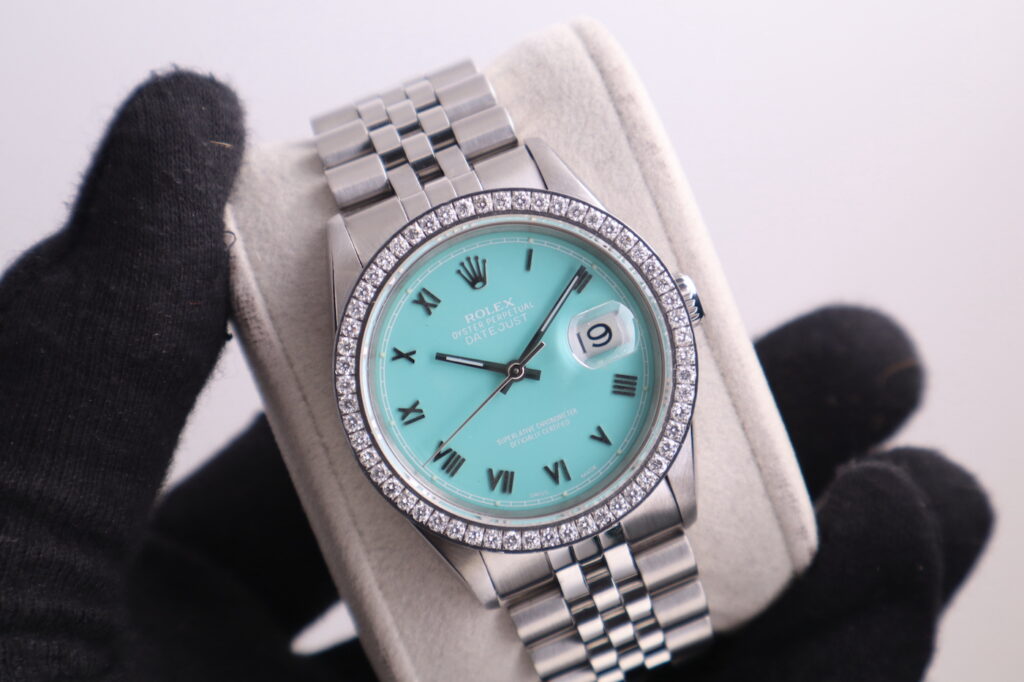 Rolex Datejust 36mm Jubilee 16220 Turquoise Roman Numeral Dial Men's Watch